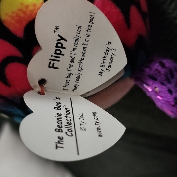 TY Beanie Boos Fliopy. Be B To Uh I Colorful Fish Plush Toy - Picture 6 of 7